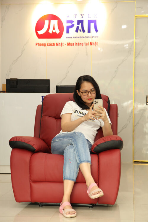 Ghế Sofa ngả điện Lurkey Sofa | 1 chỗ ngồi | Màu đỏ - Hình ảnh 12