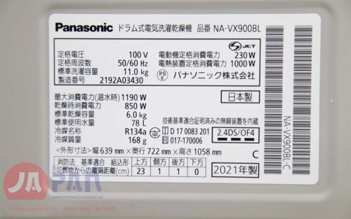Máy giặt Panasonic NA-VX900BL (W) | Giặt 11kg, sấy 6kg - Hình ảnh 12