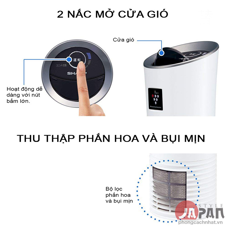 Lọc không khí tối ưu với 2 cửa
