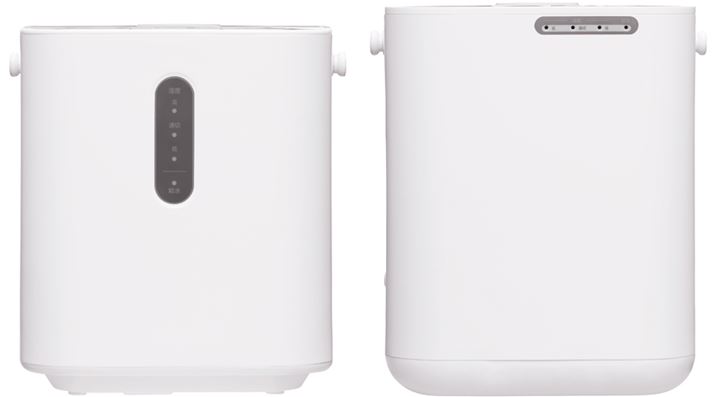 Được trang bị chức năng tự động dừng hoạt động khi thân máy bị đổ và cơ chế có thể đặt tinh dầu thơm.  Nó cũng được trang bị một bộ hẹn giờ tắt có thể được đặt trong 1/2/4 giờ