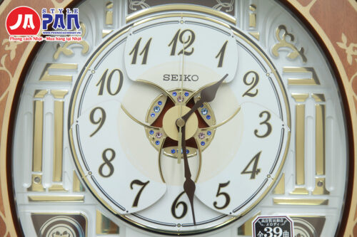 Đồng hồ treo tường Seiko RE580B | Khảm gỗ tự nhiên - Hình ảnh 8