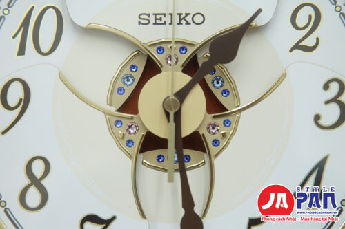 Đồng hồ treo tường Seiko RE580B | Khảm gỗ tự nhiên - Hình ảnh 9