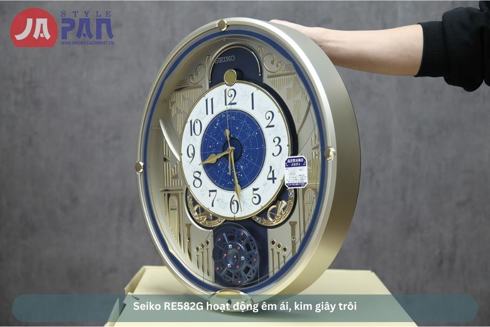 Seiko RE582G hoạt động êm ái, kim giây trôi