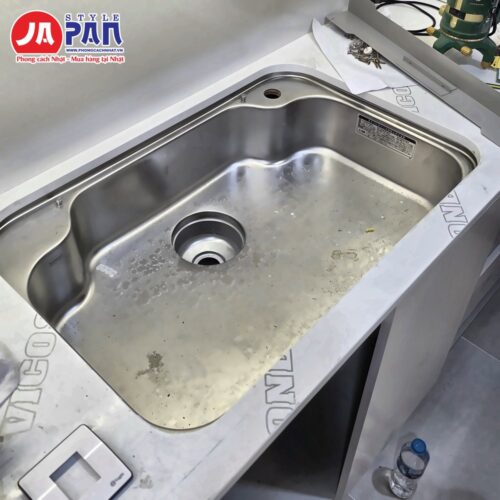 Chậu rửa bát Shigeru IB-DK FS|Chậu 1 hố 6 Chậu rửa bát Shigeru IB-DK FS lắp thực tế, nhìn góc nghiêng