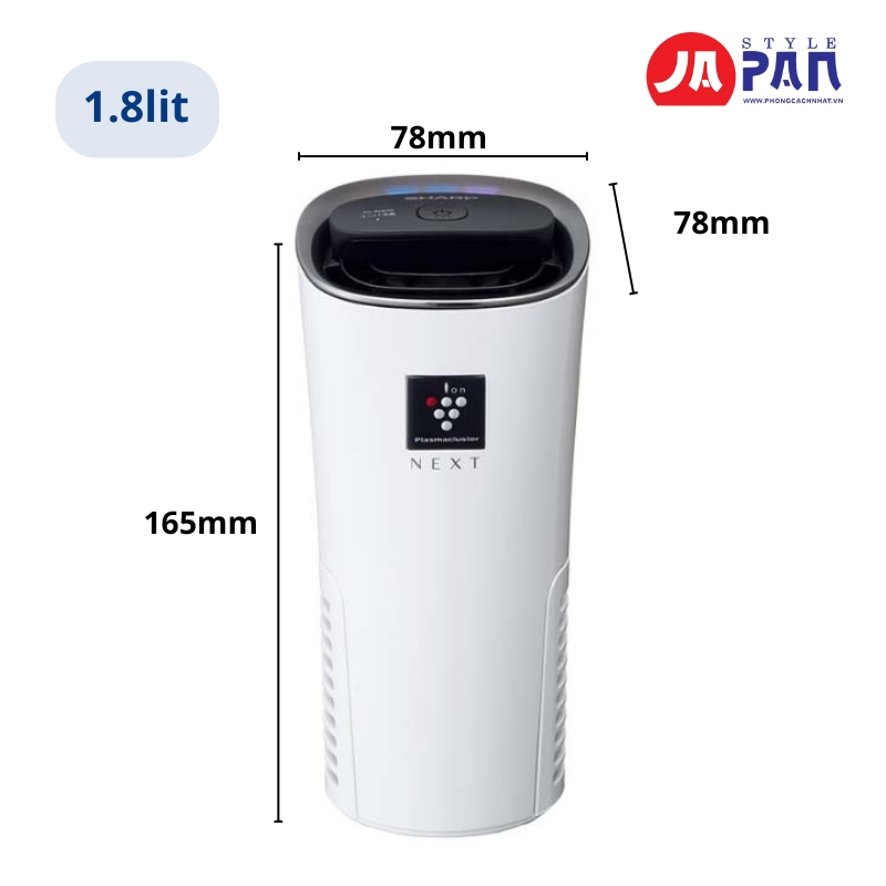 Kích thước Máy Lọc Không Khí ô tô Sharp IG-NX15-W