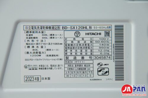 Máy giặt Hitachi BD-SX120HL |Giặt 12kg | Sấy 6KG - Hình ảnh 17