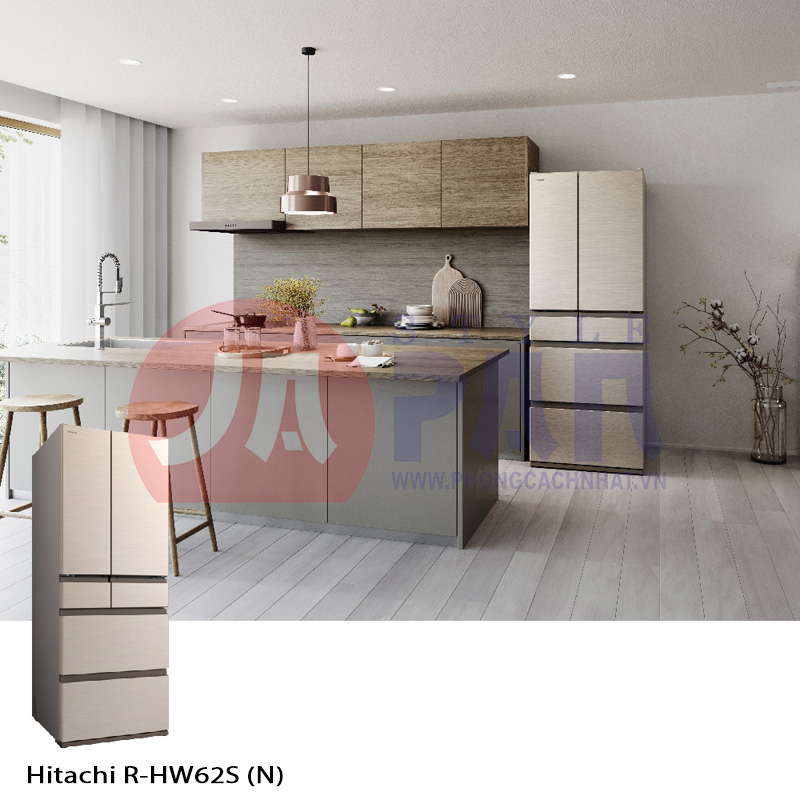 Tủ lạnh Hitachi R-HW62S (N) Vàng Champagne |Dung tích 617L| Cấp đông mềm 40 R HW62S baner