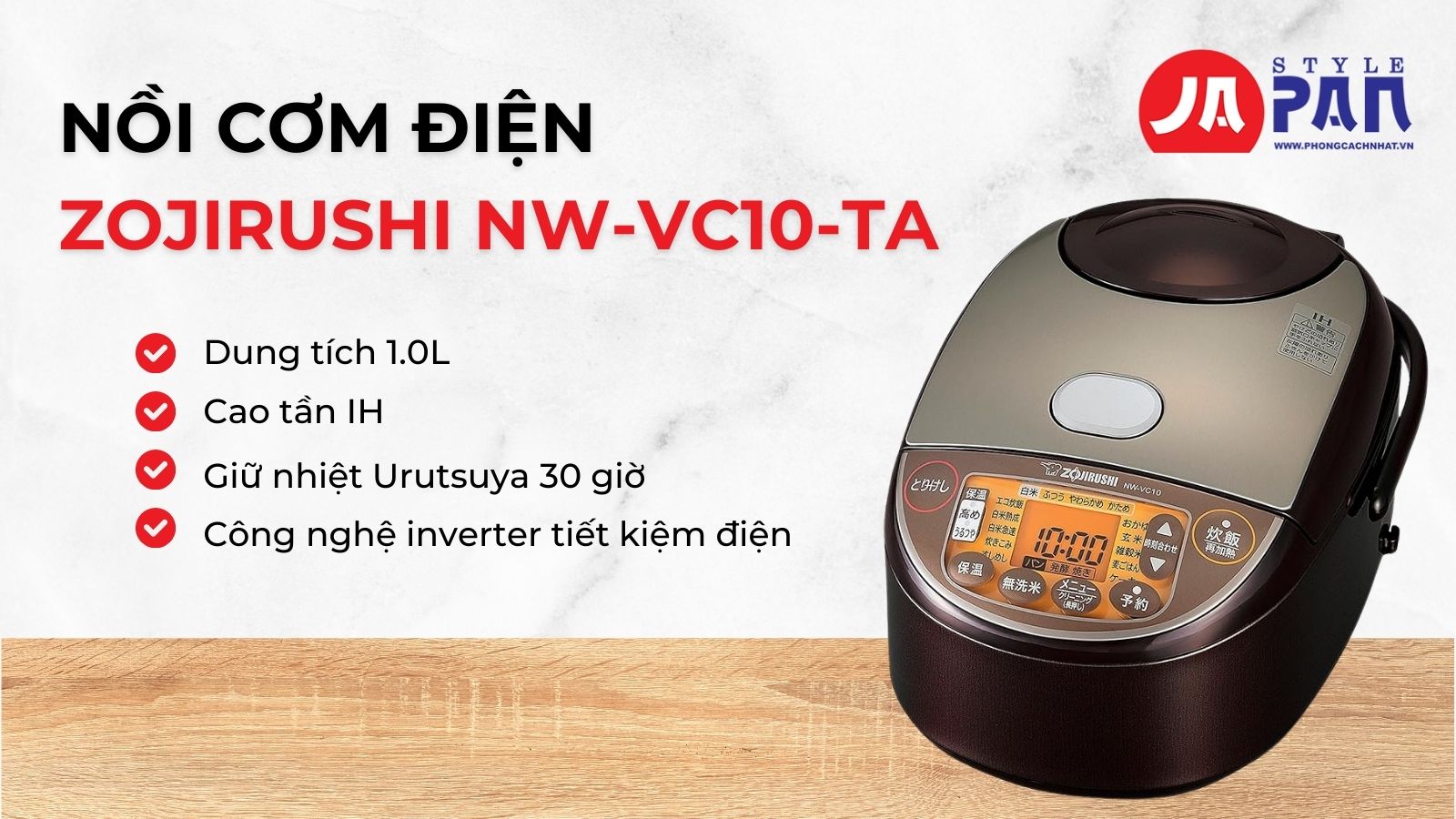 Nồi cơm điện Zojirushi NW-VC10-TA nội địa Nhật 32 Đặc điểm nổi bật nồi cơm điện Zojirushi NW VC10 TA
