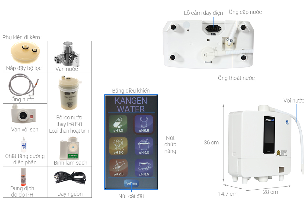 Máy lọc nước Kangen Leveluk K8 nội địa Nhật 30 Máy lọc nước Kangen Leveluk K8 nội địa Nhật