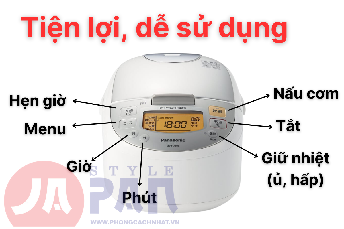 Tiện lợi - Nồi cơm nội địa Nhật Panasonic