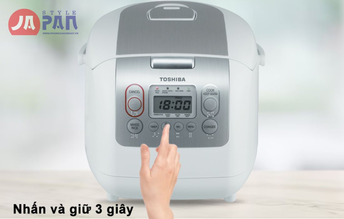 Cách chỉnh giờ nồi cơm điện Toshiba để cơm luôn được thơm ngon 4 Bước 1 cách chỉnh giờ nồi cơm điện Toshiba