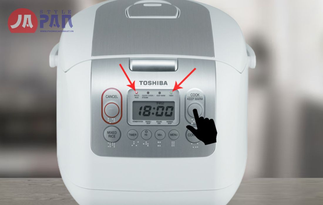 Cách chỉnh giờ nồi cơm điện Toshiba để cơm luôn được thơm ngon 6 Bước 3 Cách chỉnh giờ nồi cơm điện Toshiba