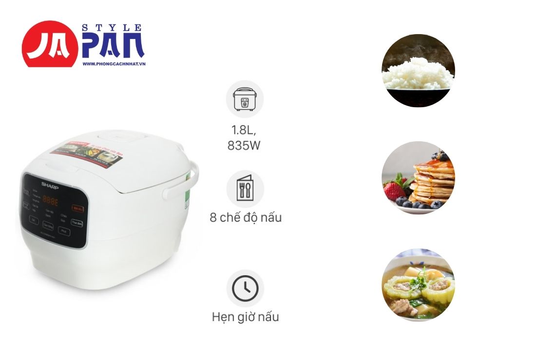 Cách hẹn giờ nồi cơm điện Sharp | Hướng dẫn chi tiết, dễ hiểu 1 Nồi cơm điện Sharp Nhật Bản