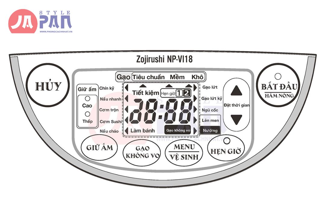 Cách nấu nồi Zojirushi Nhật Bản chi tiết chức năng 3 Các phím chức năng trên nồi cơm điện Zojirushi