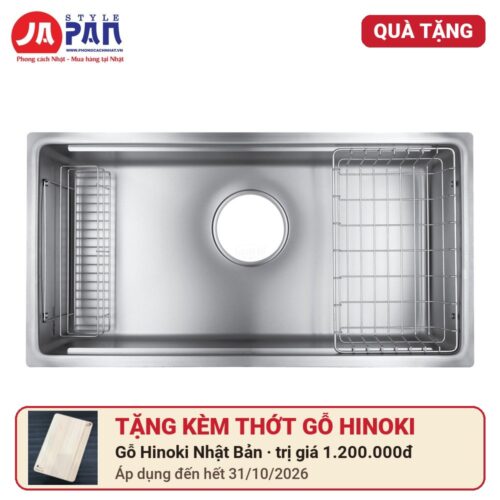 Chậu rửa bát Shigeru tặng kèm thớt gỗ Hinoki