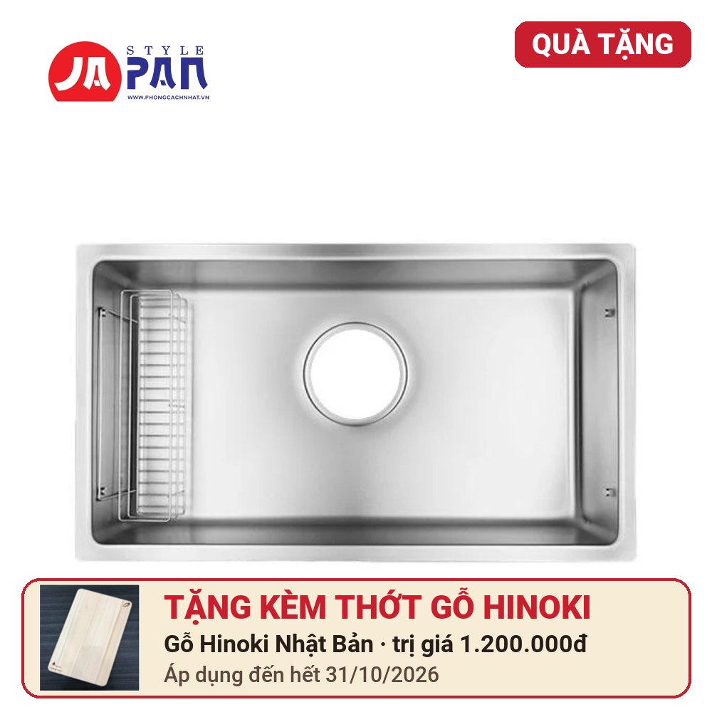 Chậu rửa bát Shigeru tặng kèm thớt gỗ Hinoki