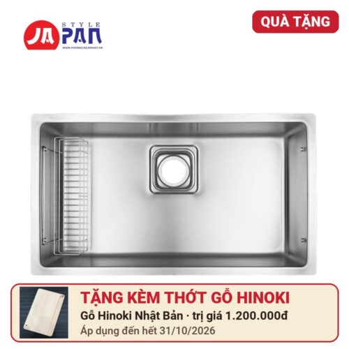 Chậu rửa bát Shigeru tặng kèm thớt gỗ Hinoki