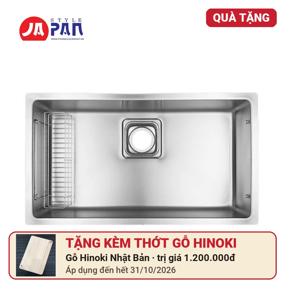 Chậu rửa bát Shigeru tặng kèm thớt gỗ Hinoki