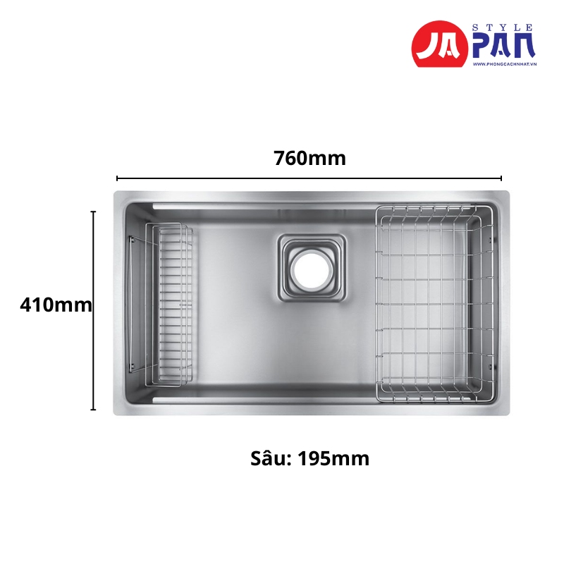 Thông số Chậu rửa bát Shigeru LE JSM-K 2F FS 1 ray