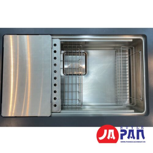 Chậu rửa bát Shigeru LE JSM-K 3F FS 2 ray bề mặt hạt - Hình ảnh 2