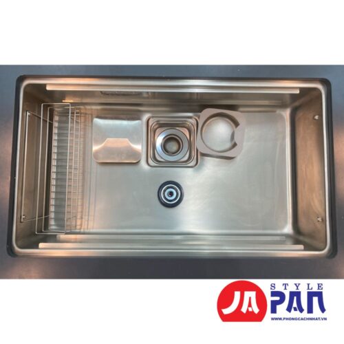 Chậu rửa bát Shigeru LE JSM-K 3F FS 2 ray bề mặt hạt - Hình ảnh 3