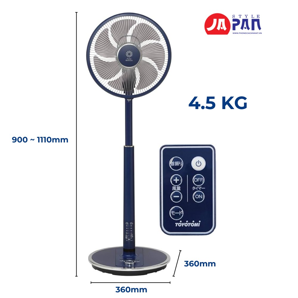 Thông số kỹ thuật của quạt điện Toyotomi FS-D30KHR