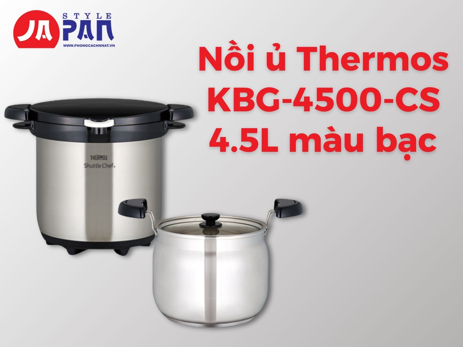 Nồi ủ Thermos KBG-4500-CS 4.5L màu bạc | Sản phẩm cao cấp Nội địa Nhật 22 Nồi ủ Thermos KBG-4500-CS 4.5L màu bạc | Sản phẩm cao cấp Nội địa Nhật