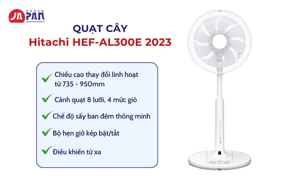 Top 5 Mẫu Quạt Điện Nội Địa Bán Chạy Nhất Tại Phong Cách Nhật Năm 2024 5 Quạt điện Hitachi HEF-AL300E