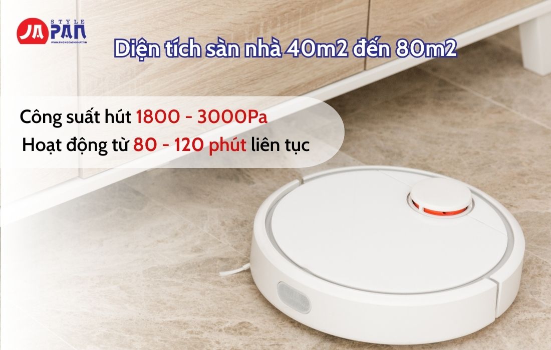 Tư Vấn Mua Robot Hút Bụi Chất Lượng Phù Hợp Với Nhu Cầu 4 Tư vấn mua robot hút bụi cho sàn nhà từ 40m2 - 80m2