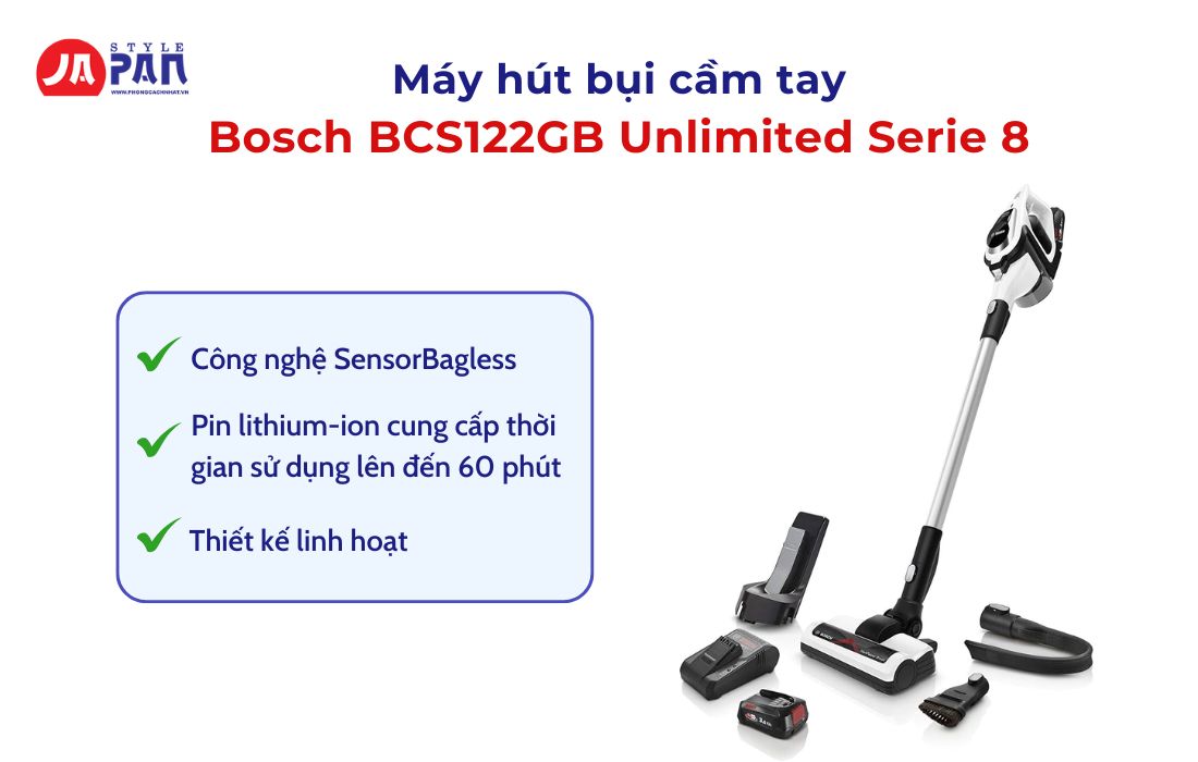 Nên Mua Máy Hút Bụi Cầm Tay Loại Nào? Top 5 Máy Hút Bụi Tốt Nhất 6 Máy hút bụi Bosch BCS122GB Unlimited Serie 8
