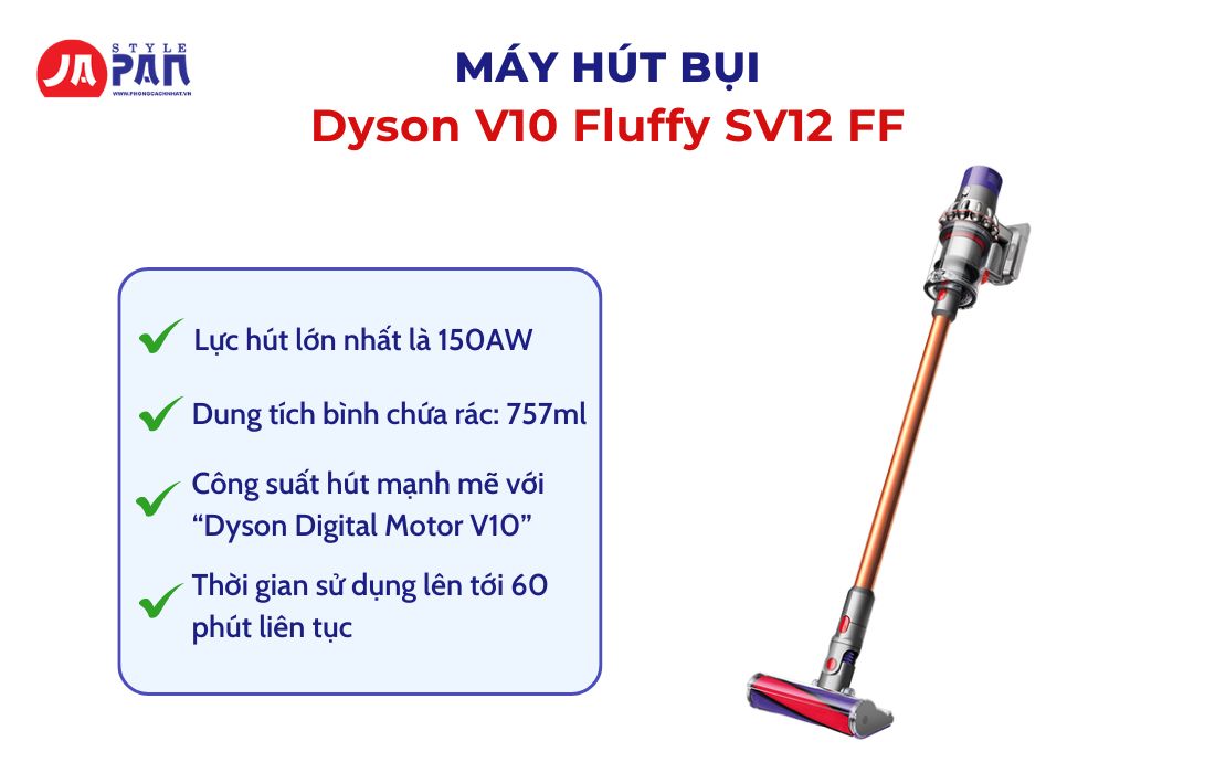 Top 7 Máy Hút Bụi Tốt Nhất Hiện Nay Mà Bạn Không Nên Bỏ Qua 3 Máy hút bụi tốt nhất - Dyson V10 Fluffy SV12 FF
