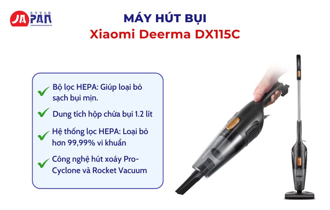 Top 7 Máy Hút Bụi Tốt Nhất Hiện Nay Mà Bạn Không Nên Bỏ Qua 2 Máy hút bụi tốt nhất - Xiaomi Deerma DX115C