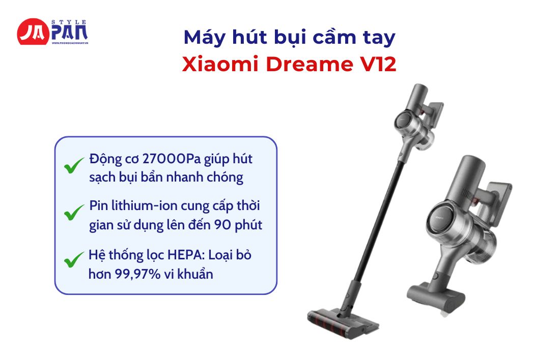 Nên Mua Máy Hút Bụi Cầm Tay Loại Nào? Top 5 Máy Hút Bụi Tốt Nhất 5 Máy hút bụi cầm tay Xiaomi Dreame V12
