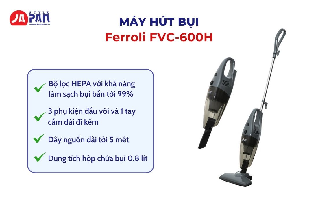 Review Máy Hút Bụi Cầm Tay Tốt Nhất Hiện Nay 6 Máy hút bụi cầm tay Ferroli FVC-600H