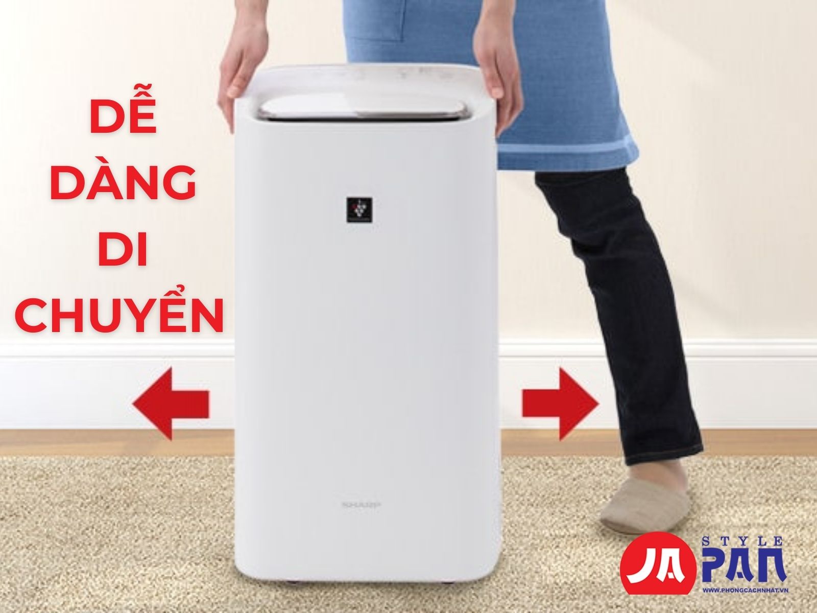 Máy lọc không khí Sharp Ki-PD50-W 3 trong 1 | Hàng chính hãng nội địa Nhật 36 Dễ dàng di chuyển bằng bánh xe