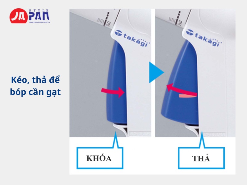Đầu vòi phun Takagi QG1571FJ | 4 chế độ phun 4 Kéo, thả để bóp cần gạt