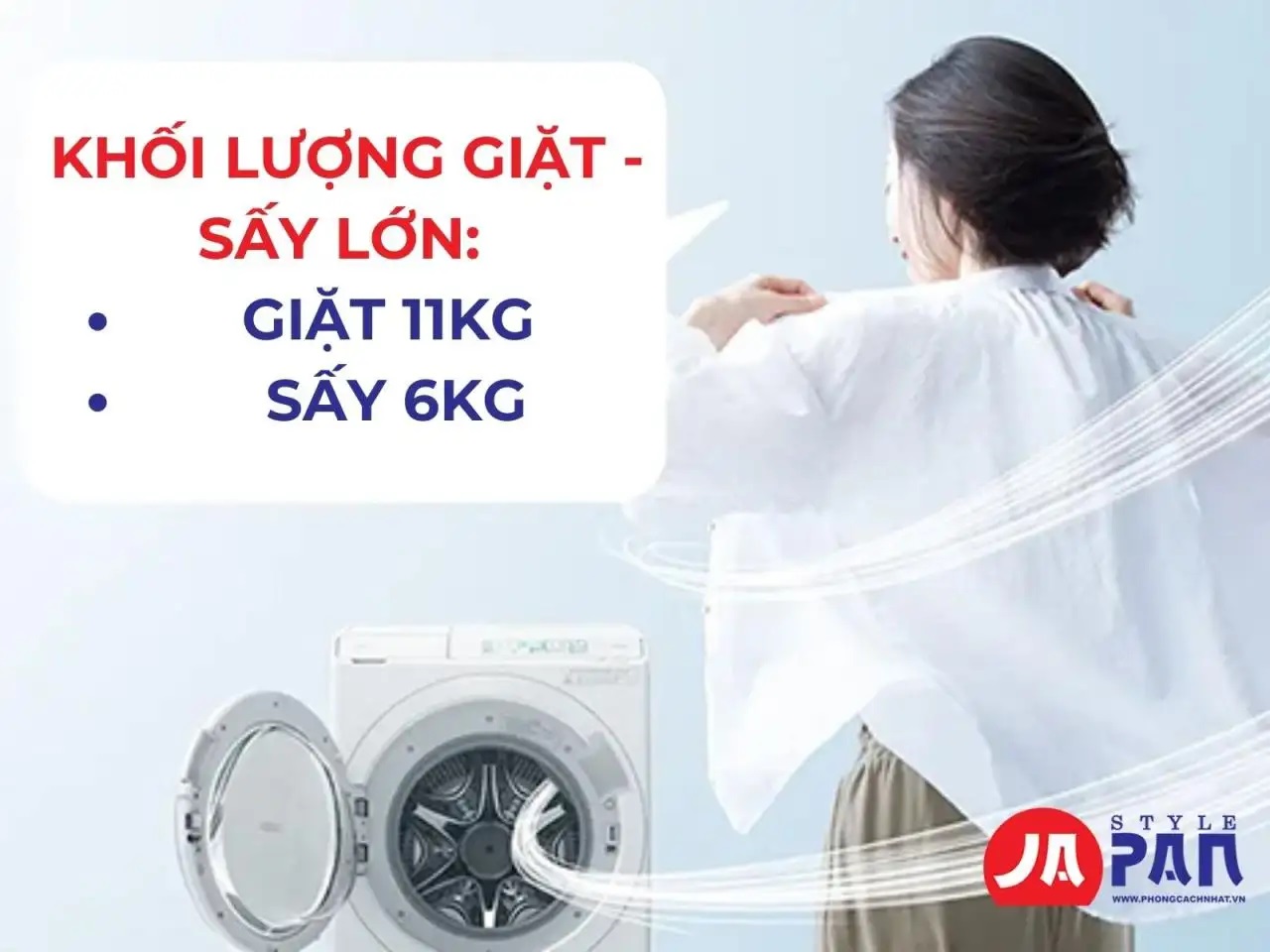 Máy giặt Hitachi BD-SG110JL | Giặt 11kg sấy 6kg 4 Khối lượng giặt sấy lớn