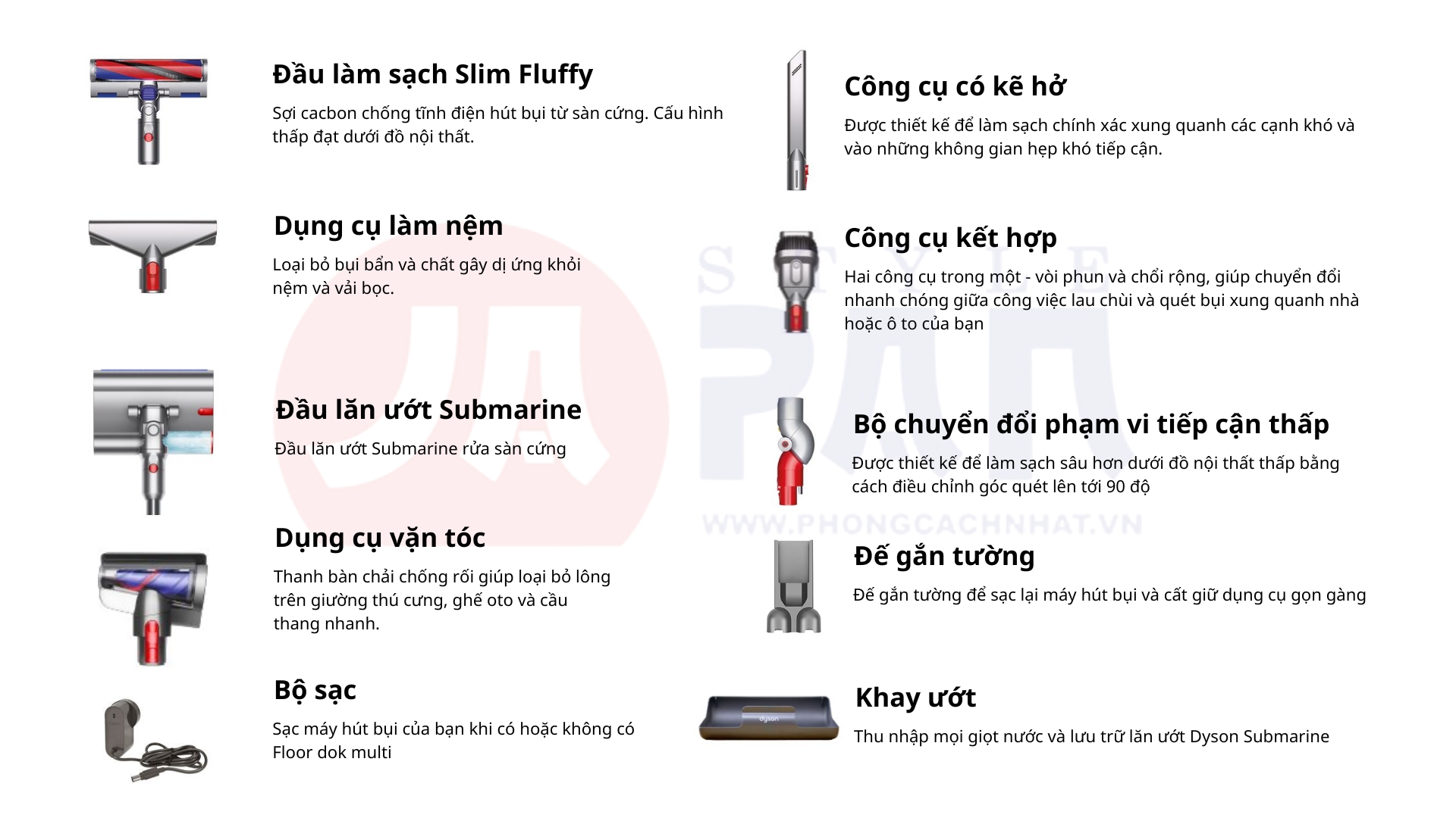 Máy hút bụi kèm lau Dyson V12s Origin Submarine 3 Phụ kiện máy hút bụi kèm lau Dyson V12s Origin Submarine