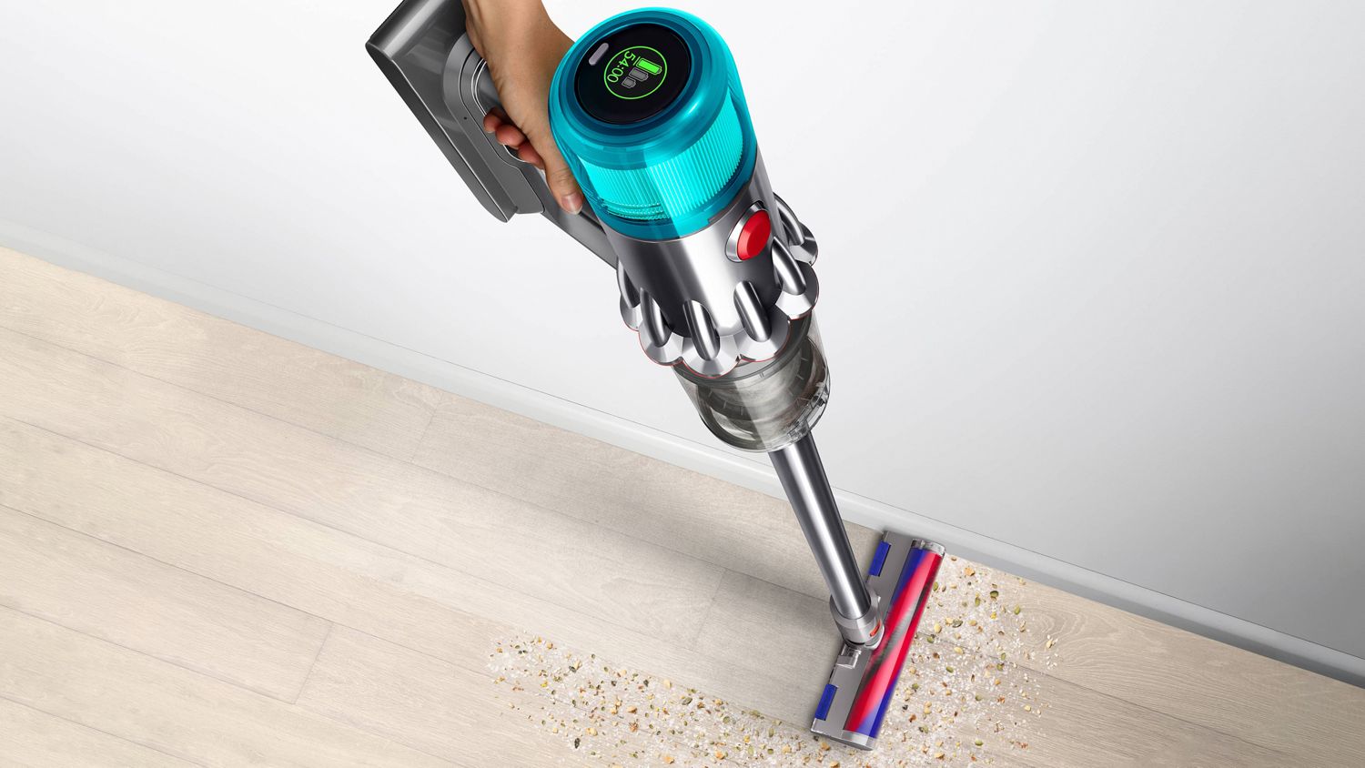 Máy hút bụi kèm lau Dyson V12s Origin Submarine 7 Thanh chổi dài 25 cm được bọc bằng nylon mềm và các sợi sợi carbon chống tĩnh điện để hút bụi mịn và tóc trên sàn cứng.