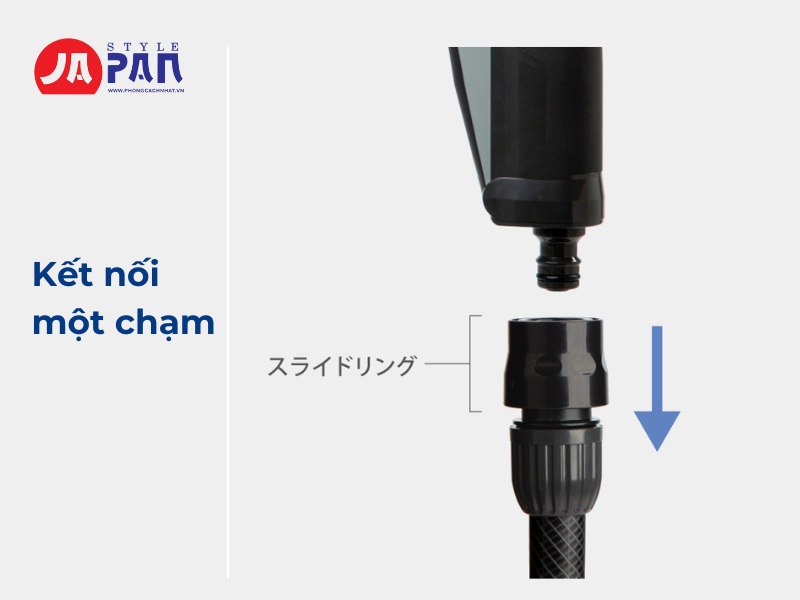 Đầu vòi phun Takagi QG1114CG | 5 chế độ tưới 4 Thông qua một đầu nối cho phép kết nối một chạm.