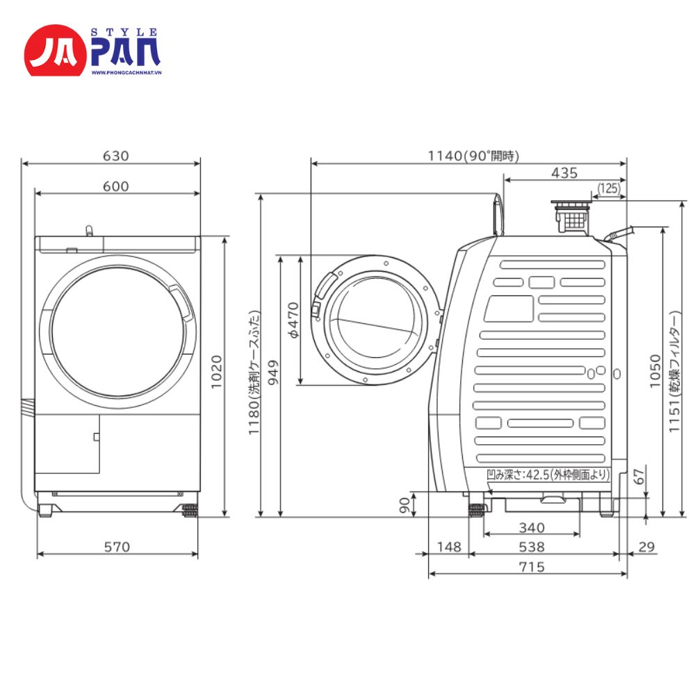 Thông số kỹ thuật Máy giặt Hitachi BD-SG110JL
