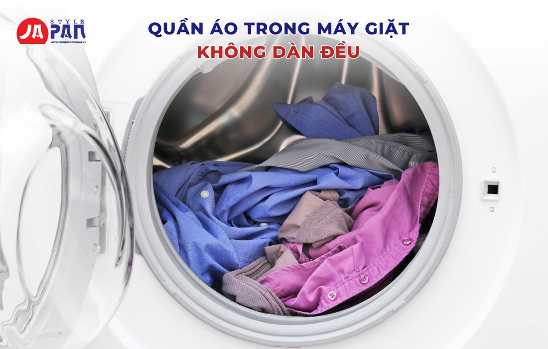 Máy giặt bị rung lắc mạnh khi vắt - Quần áo trong máy giặt không dàn đều