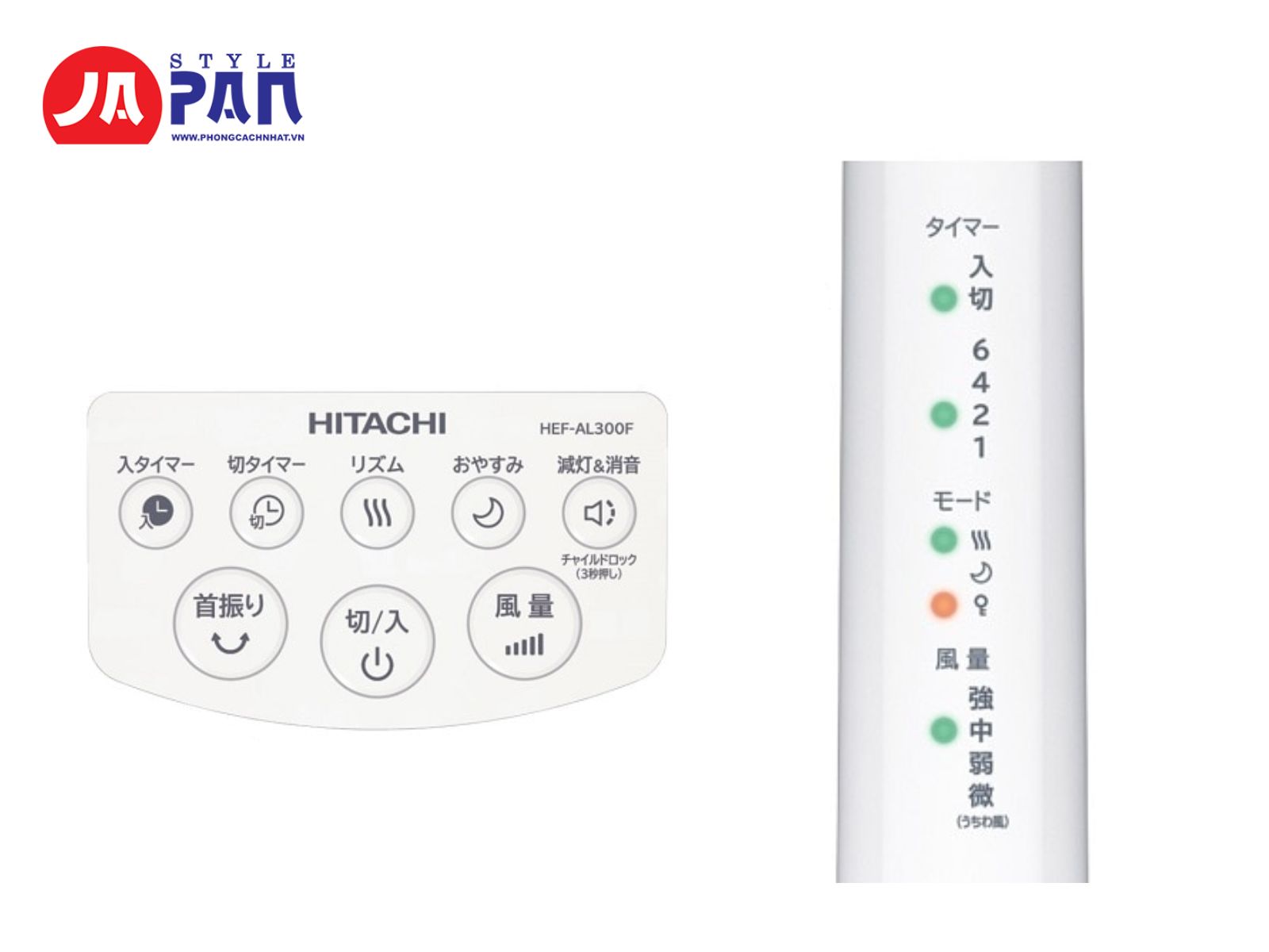Quạt điện Hitachi HEF-AL300F | Hàng chính hãng nội địa Nhật 41 Bảng điều khiển tiện lợi