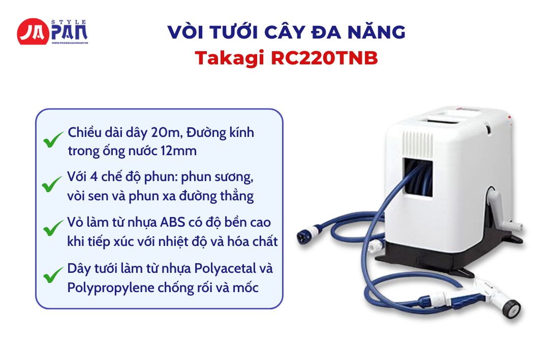 Top 5 Vòi Tưới Cây Đa Năng Nội Địa Đáng Mua Nhất Hiện Nay 5 Vòi tưới cây đa năng Takagi RC220TNB
