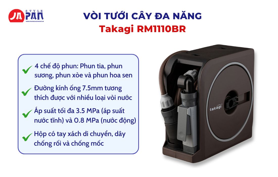 Top 5 Vòi Tưới Cây Đa Năng Nội Địa Đáng Mua Nhất Hiện Nay 3 Vòi tưới cây đa năng Takagi RM1110BR