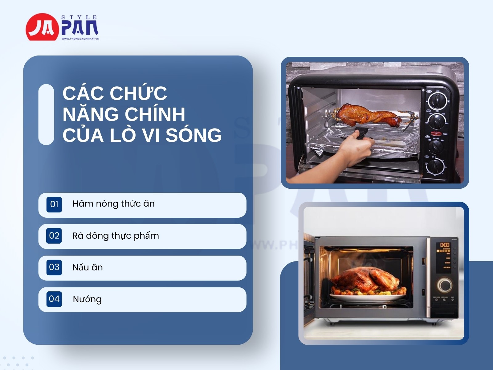 Lò Vi Sóng Dùng Để Làm Gì? Những Ứng Dụng Không Ngờ 1 Các chức năng chính của lò vi sóng