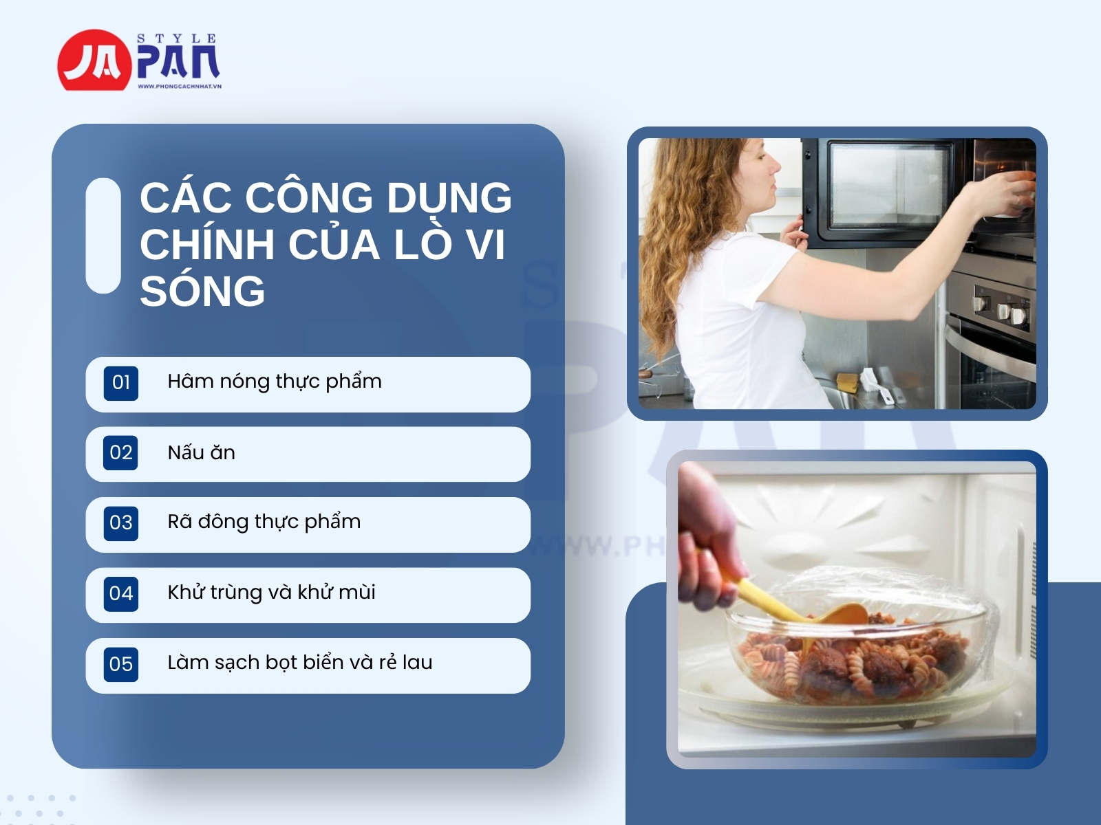Các công dụng chính của lò vi sóng