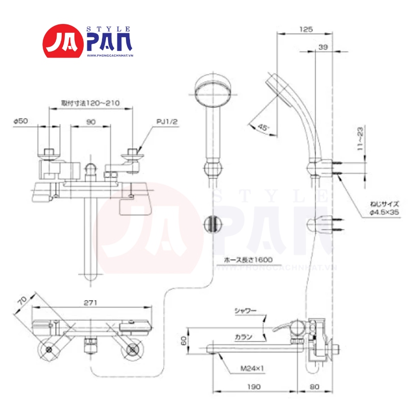 Thông số kỹ thuật Sen tắm Sanei SK181AD-13-EC