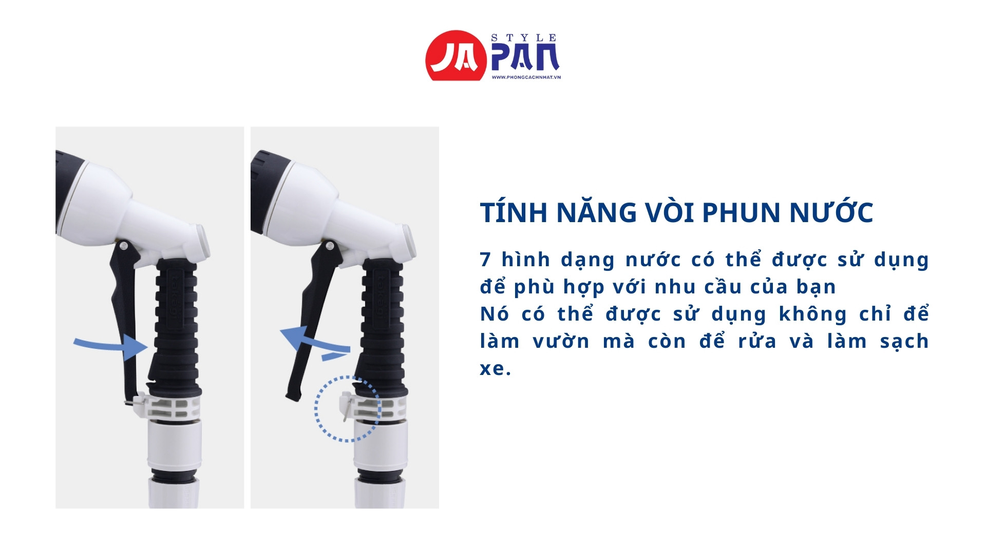 Vòi tưới cây Takagi R115CG 15m | Treo trường đa năng 5 Tính năng Vòi tưới cây Takagi R115CG 15m
