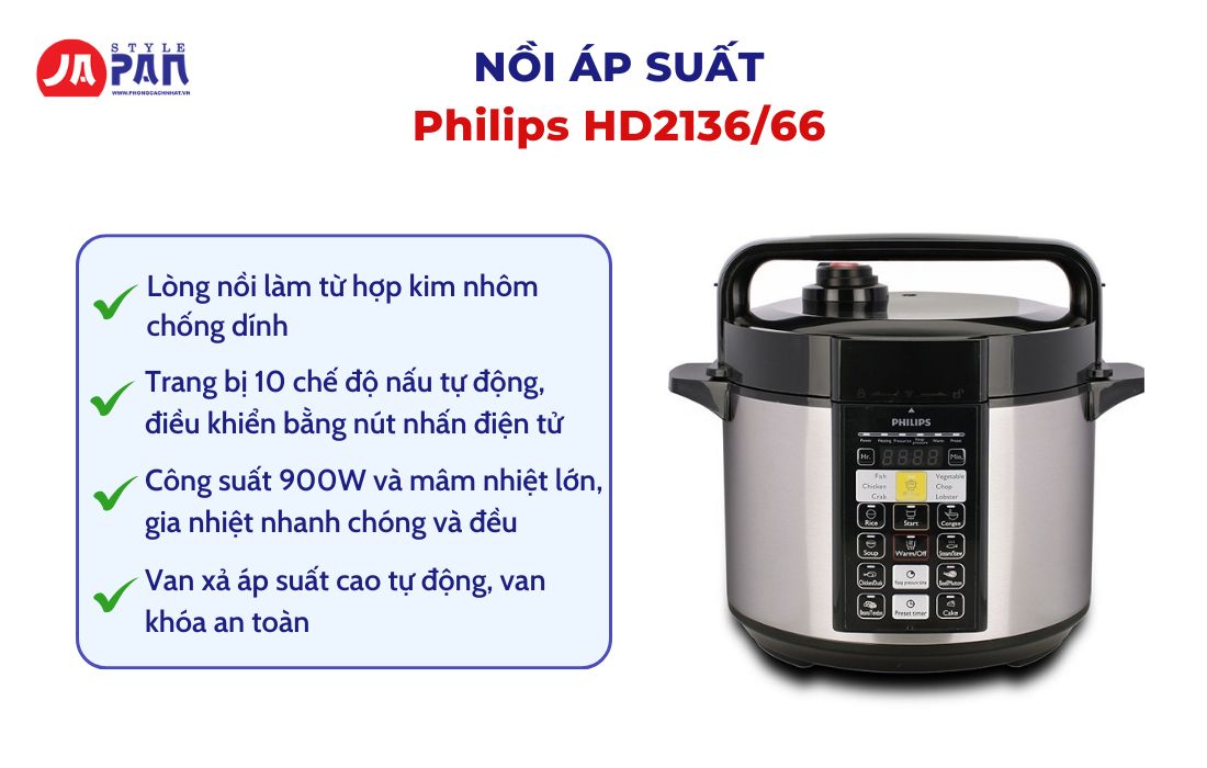 Nên Mua Nồi Áp Suất Nào Để Bền Bỉ Và Tốt Nhất? 4 Nồi áp suất Philips HD2136 dung tích 5L
